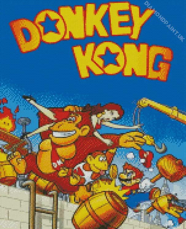 donkey kong art Diamond By Numbers Donkey Kong Art Diamond Painting