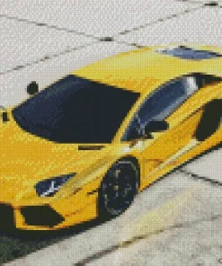 Golden Lamborghini Diamond Painting
