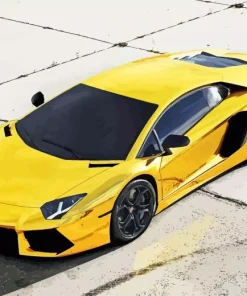 Golden Lamborghini Diamond Painting