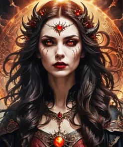 Goth Draconic Woman Diamond Painting