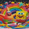 Happy Spongebob And Patrick Diamond Painting