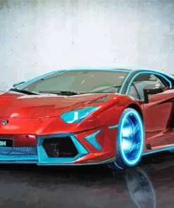 Red Lamborghini Diamond Painting