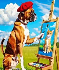 Talented Painter Dog Diamond Painting
