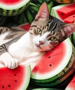 Watermelon Cat Diamond Painting