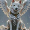 White Dog Angel Diamond Painting