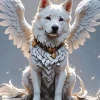 White Dog Angel Diamond Painting
