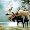 Alaska Moose With Floatplane Diamond Painting
