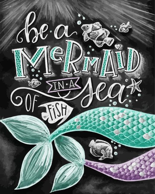 Be A Mermaid In A Sea Of Fish Diamond By Numbers Be A Mermaid In A Sea Of Fish Diamond Painting