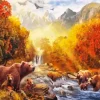 Bears By The Stream Diamond Painting