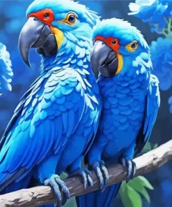 Blue Parrots Diamond Painting