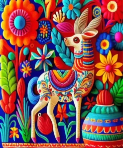Colorful Mexican Llama Diamond Painting