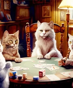 Kitty Poker Party Diamond Painting