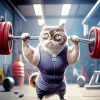 Powerlifting Kitty Diamond Painting