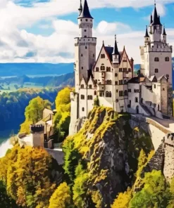 Schloss Lichtenstein Castle Diamond Painting