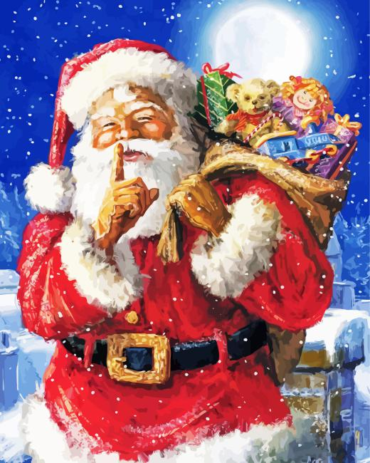 Shhh It's Santa Diamond By Numbers Shhh Its Santa Diamond Painting