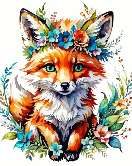 aesthetic floral fox art Diamond Paintings Aesthetic Floral Fox Art Diamond Painting