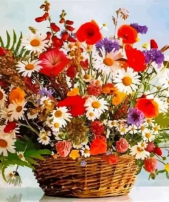 Basket Of Flowers Diamond Painting