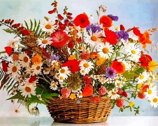 basket of flowers Diamond Paints Basket Of Flowers Diamond Painting