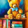 Bear And Books Diamond Painting