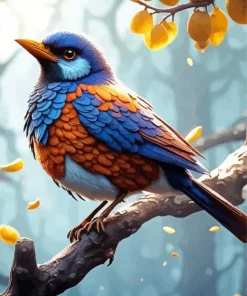 Bird On Branch Diamond Painting