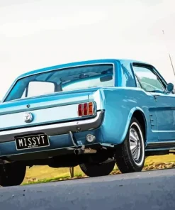 Blue 60s Ford Mustang Diamond Painting
