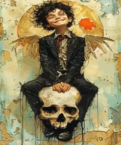Boy With A Skull Diamond Painting