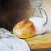 Bread And Milk Art Diamond Painting