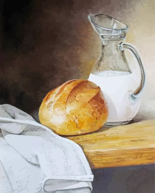 bread and milk art Diamond Paints Bread And Milk Art Diamond Painting