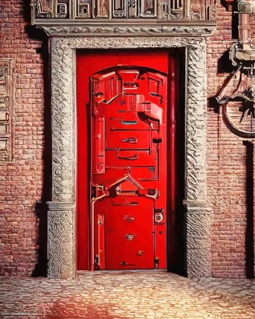 brick red door Diamond Dotz Brick Red Door Diamond Painting