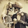 Bride And Groom Skulls Diamond Painting