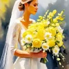 Bride Holding Flowers Diamond Painting
