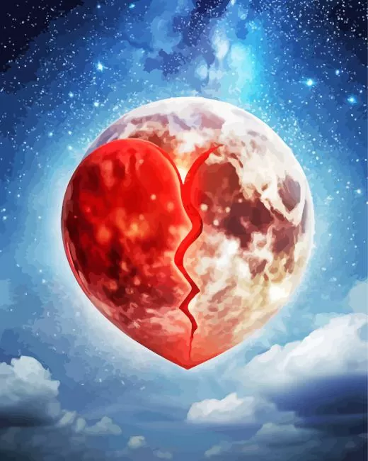 broken heart moon Diamond Paintings Broken Heart Moon Diamond Painting