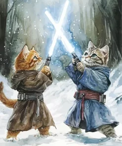Cats Fighting Diamond Painting