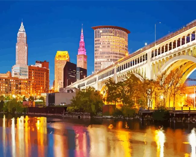 cleveland ohio Diamond By Numbers Cleveland Ohio Diamond Painting