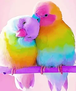 Colorful Lovebirds Diamond Painting