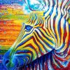 Colorful Zebra Head Diamond Painting
