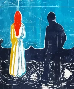 Edvard Munch Two People The Lonely Ones Diamond Painting