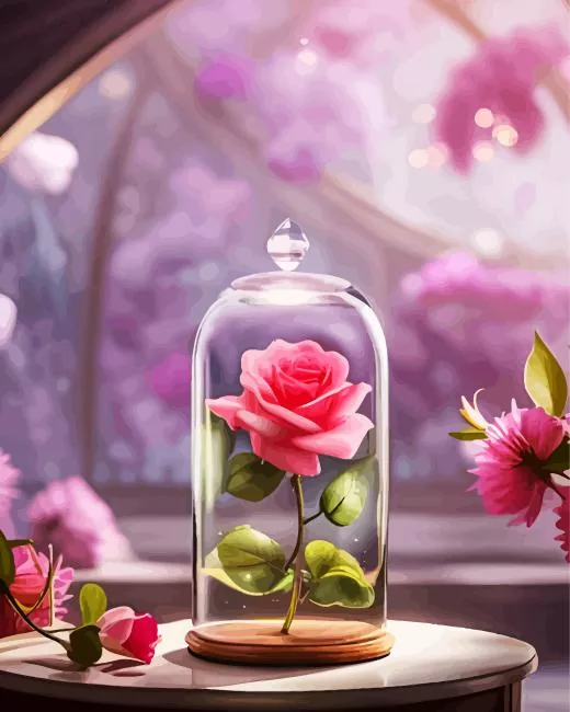 enchanted rose flowers art Diamond By Numbers Enchanted Rose Flowers Art Diamond Painting