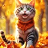 Fall Cat Art Diamond Painting