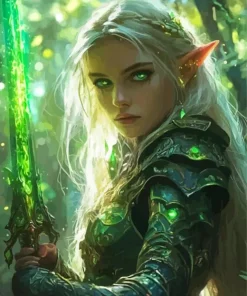 Female Elven Warrior Art Diamond Painting