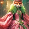 Female Fox With Pink Diamond Painting
