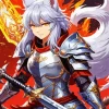 Female Kitsune Warrior Art Diamond Painting