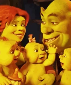 Fiona And Shrek Babies Diamond Painting