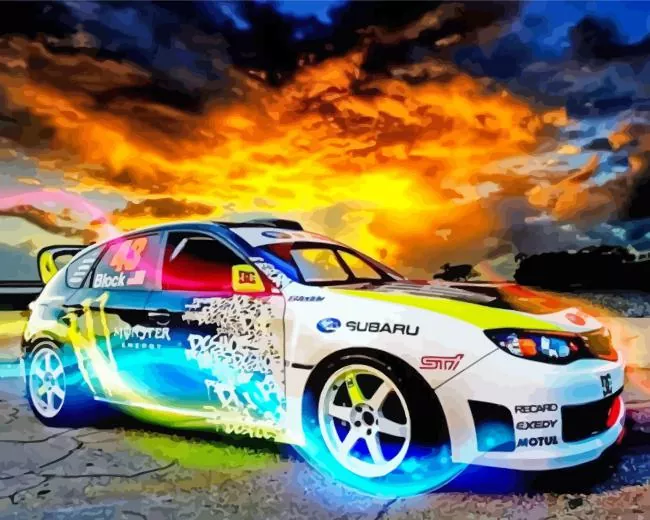 fire sport white car Diamond Paints Fire Sport White Car Diamond Painting