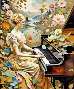 Floral Guitar Art Diamond Painting