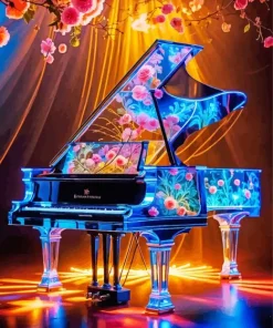 Floral Piano Art Diamond Painting