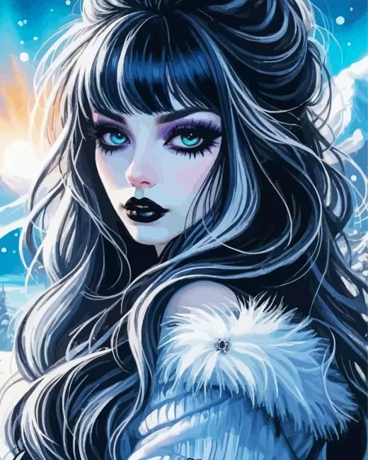 goth girl art Diamond With Numbers Goth Girl Art Diamond Painting