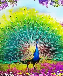 Green Peacock Diamond Painting