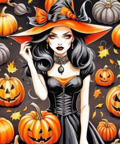 Halloween Witch Art Diamond Painting