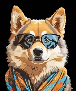 Husky Wearing Glasses Diamond Painting